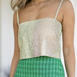 Buddy Love Girly Girl Rhinestone Crop Top - Gold (SIZE SMALL)